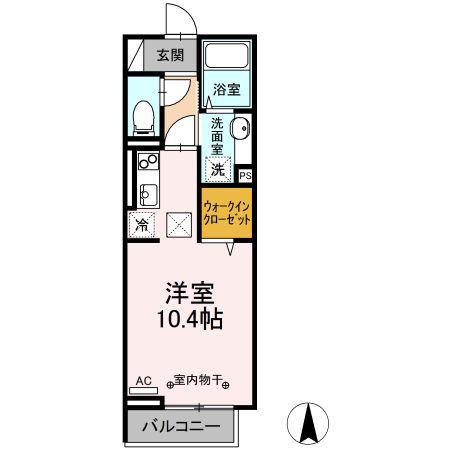 URBAN SWEET III(ワンルーム/1階)の間取り写真