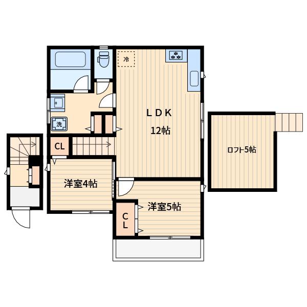 ヒカリスブラン関町北(2LDK/2階)の間取り写真