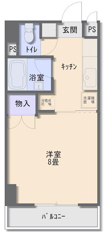 アルシャインビル(1K/2階)の間取り写真