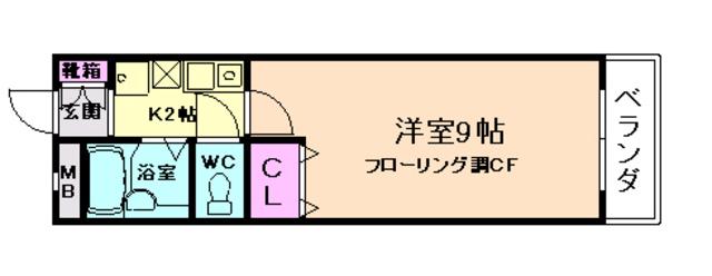 箕面喜晃ビル(1K/4階)の間取り写真