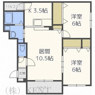 グラーベンコート(2LDK/2階)の間取り写真