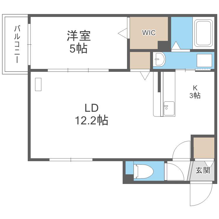 コスモス(1LDK/3階)の間取り写真