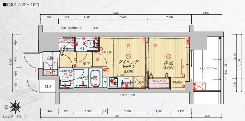 ベラジオ 雅び 京都七条ウエストII(1DK/10階)の間取り写真