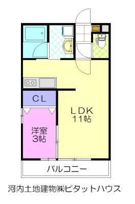 M-II(1LDK/1階)の間取り写真