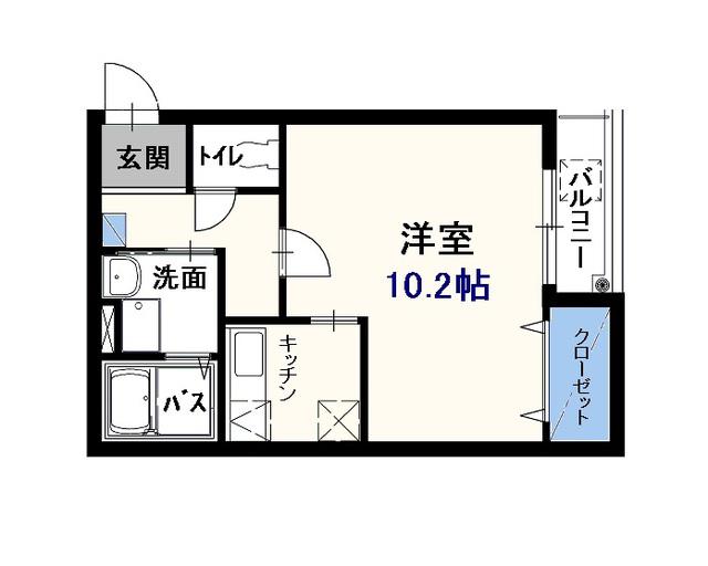 アンジュ ポアンドール(1K/3階)の間取り写真