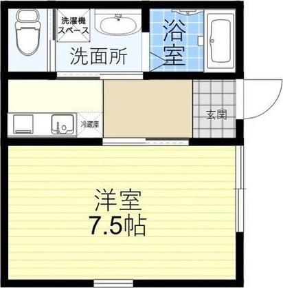 清水1丁目ハイツ(1K/1階)の間取り写真