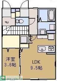 サン フィールド(1LDK/1階)の間取り写真