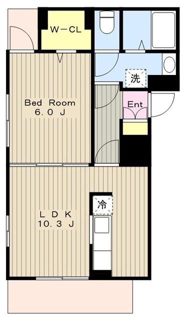 ラ ベレッツァ(1LDK/2階)の間取り写真