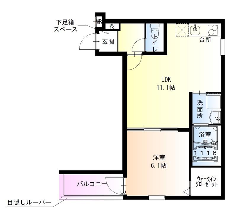 フジパレス羽衣II番館(1LDK/2階)の間取り写真