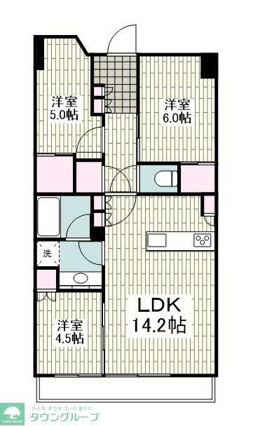 バウス東林間(3LDK/3階)の間取り写真