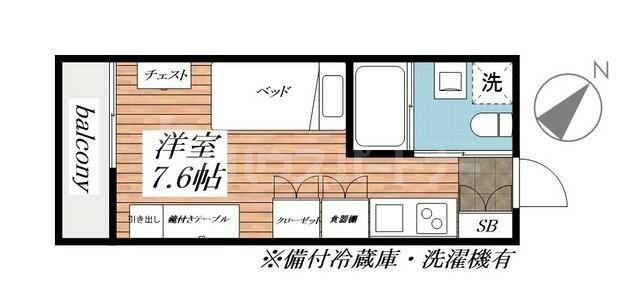 LIGERE南行徳イースト(ワンルーム/3階)の間取り写真