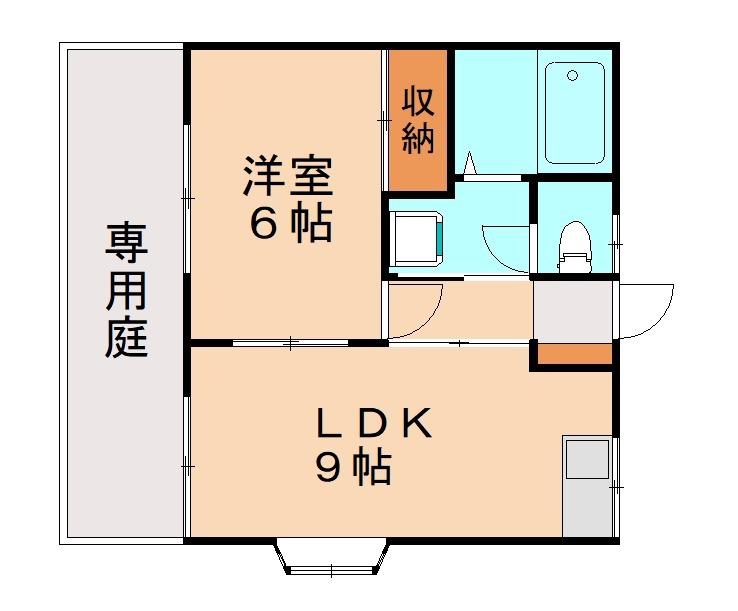 ウィンディア高須(1LDK/1階)の間取り写真