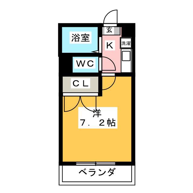 インペリアル湘南II(1K/1階)の間取り写真