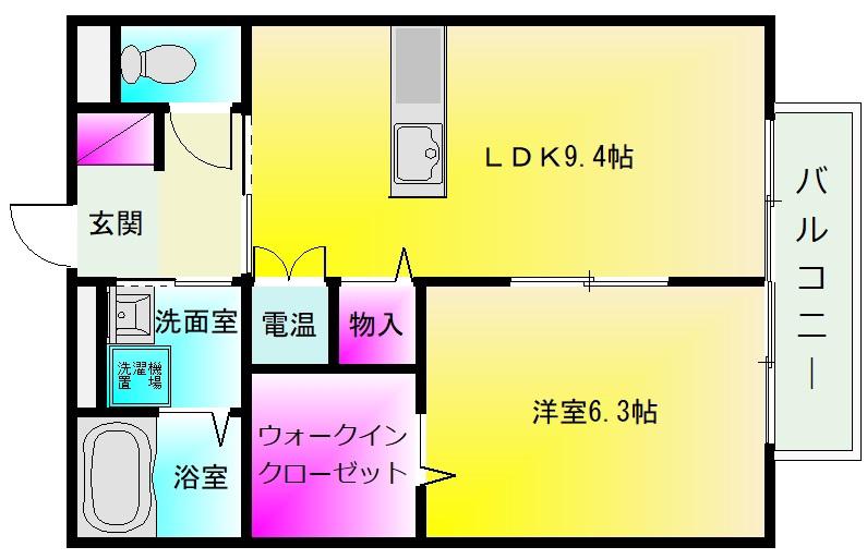 COZY COURT(1LDK/1階)の間取り写真