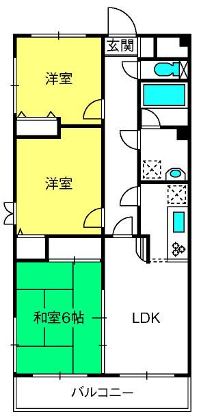 グランドメゾン大宮(3LDK/2階)の間取り写真