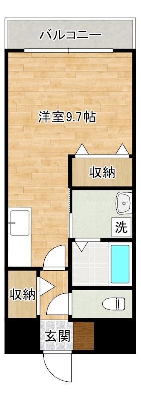 LEBENSGLUCK(ワンルーム/4階)の間取り写真