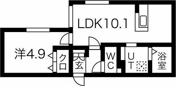 ステラ幌西(1LDK/3階)の間取り写真
