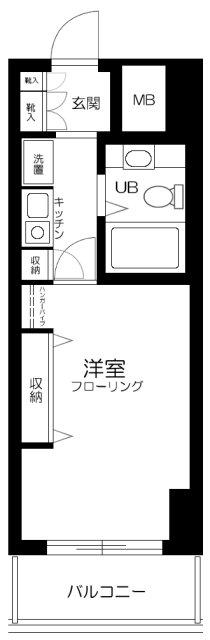 大塚台パークサイドハイツ(1K/4階)の間取り写真