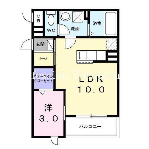 カーサ アヴァンツァーレ(1LDK/2階)の間取り写真
