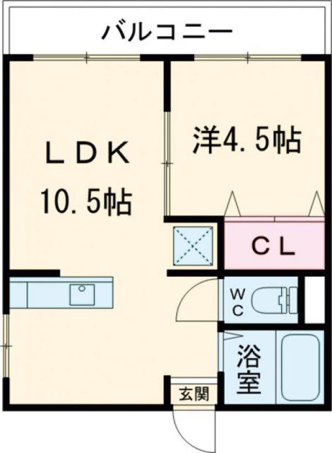 恒南コーポ(1LDK/3階)の間取り写真