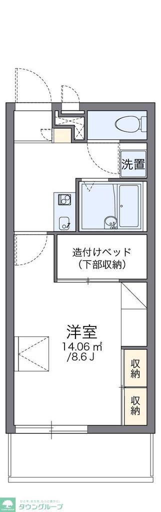 レオパレスブルースカイ(1K/2階)の間取り写真