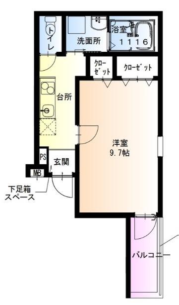フジパレス西湊I番館(1K/1階)の間取り写真
