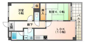 ラポート池ノ川(2LDK/6階)の間取り写真