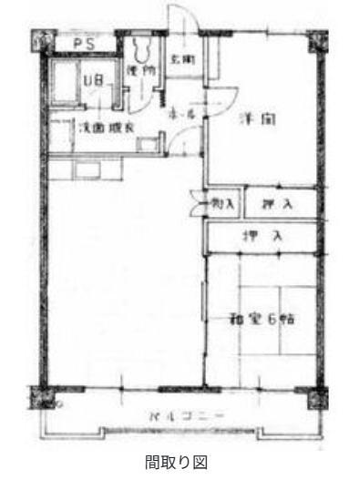 桜マンション春日(2LDK/4階)の間取り写真
