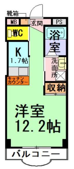 RITMO ASAHIDAI(ワンルーム/2階)の間取り写真