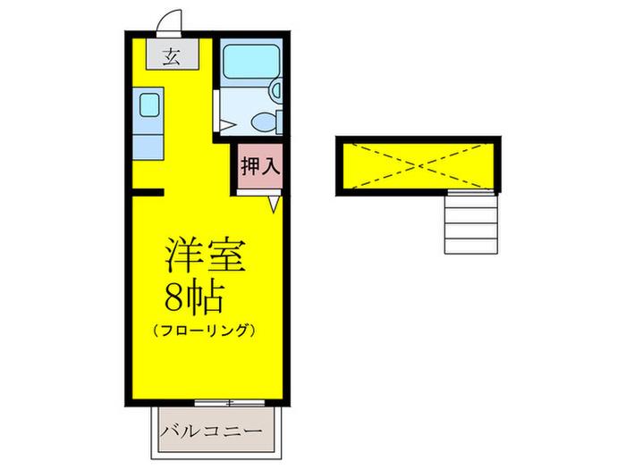 ハイツTAO(ワンルーム/2階)の間取り写真