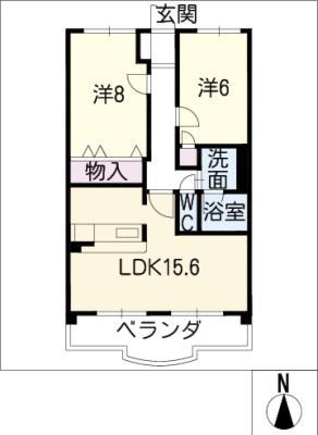 フロレスタ(2LDK/2階)の間取り写真