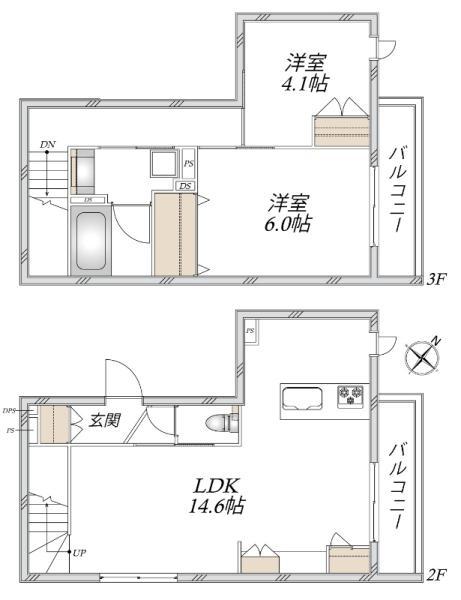 平和台4丁目メゾン(2LDK/2階)の間取り写真