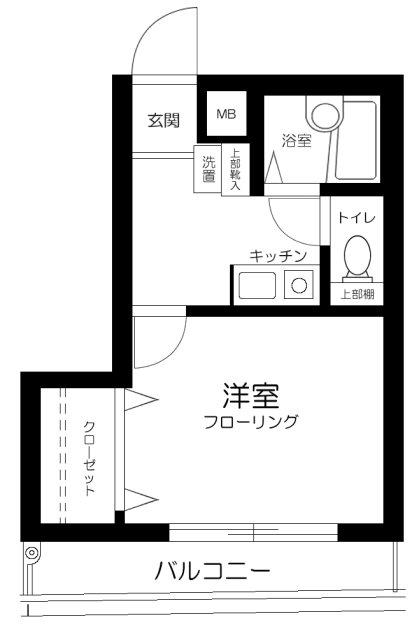 アローハイツ上北沢(1K/4階)の間取り写真