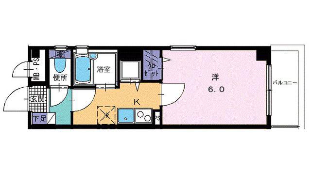 ボンドゥムール(1K/3階)の間取り写真