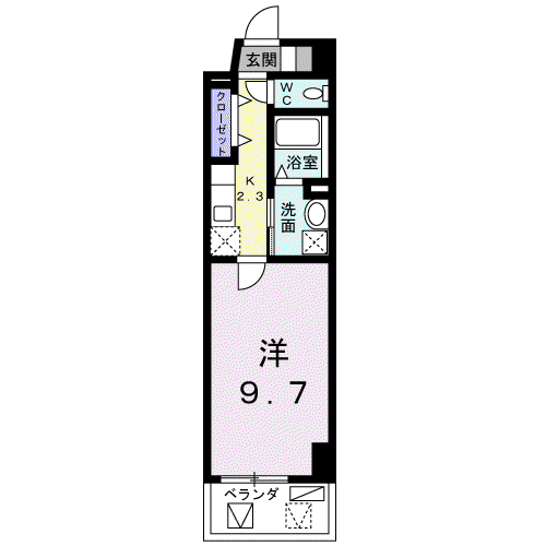 プレミアム 天久(1K/8階)の間取り写真
