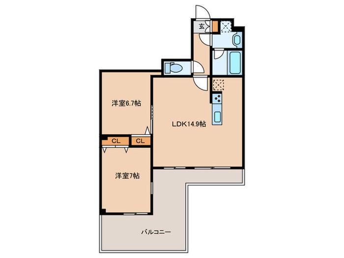 ドゥーエ成増(2LDK/B1階)の間取り写真