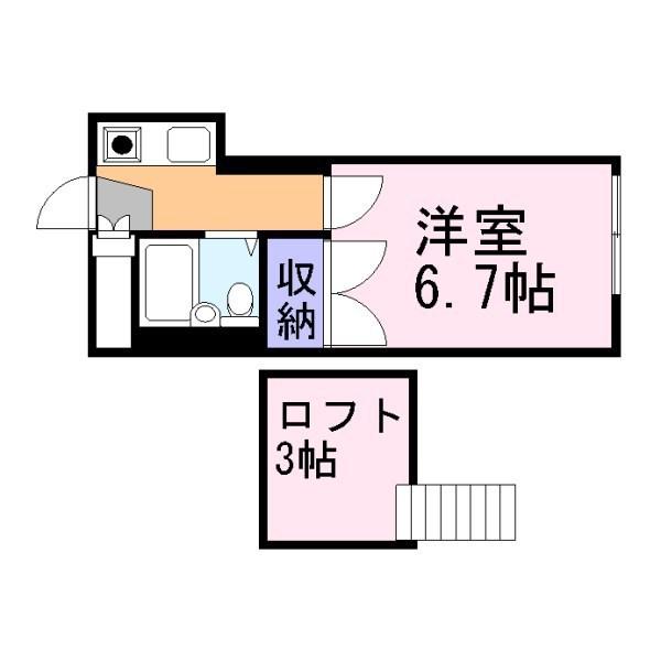 あさひハイツ(1K/1階)の間取り写真