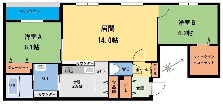 LUCIA(2LDK/3階)の間取り写真