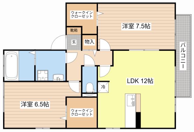ルミエール(2LDK/2階)の間取り写真