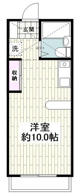 アメニティ峰岡Ⅱ(ワンルーム/2階)の間取り写真