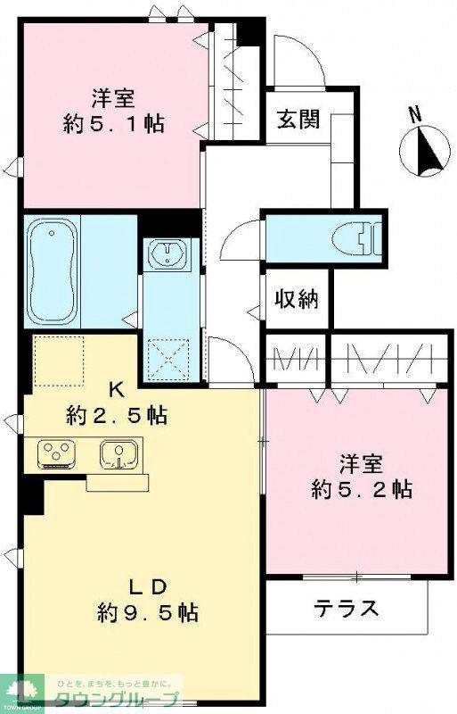 ヴィラ・コレマサ(2LDK/1階)の間取り写真