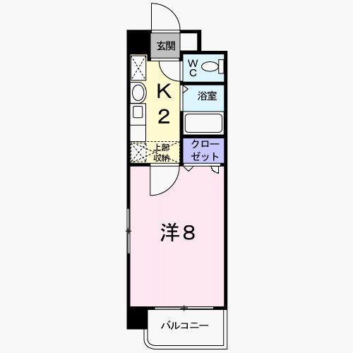 ジュネスパラシオン豊原(1K/1階)の間取り写真