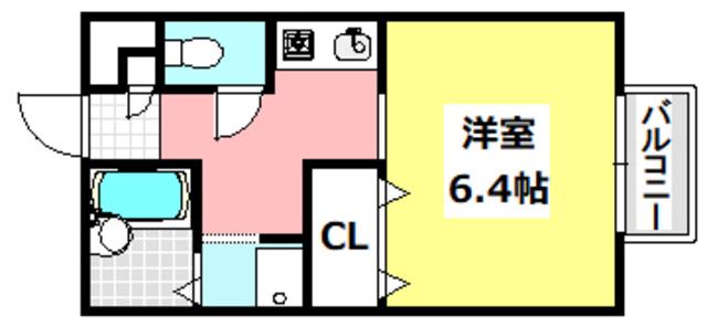 ハイム多摩II(1K/1階)の間取り写真