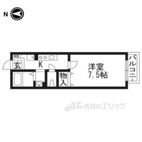 フィオーレ芝本2(1K/2階)の間取り写真