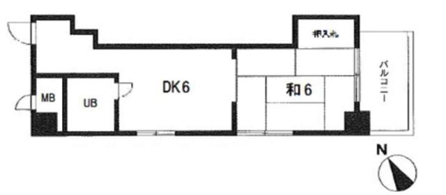 戸田家駒込マンション(1DK/5階)の間取り写真