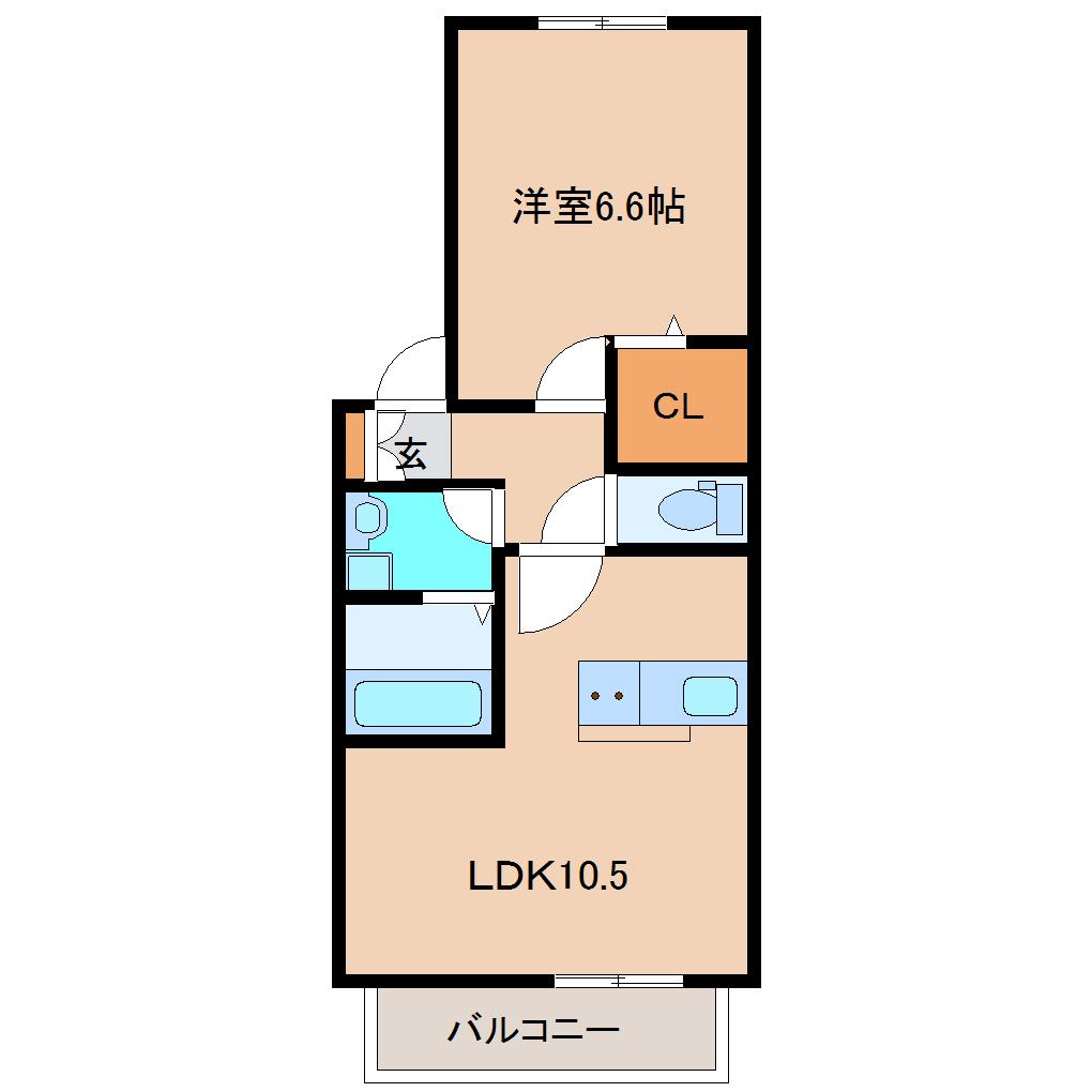 エスポワール・M(1LDK/2階)の間取り写真