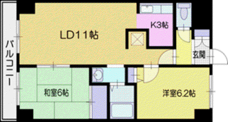 アクティブプラザ厚別東(2LDK/8階)の間取り写真