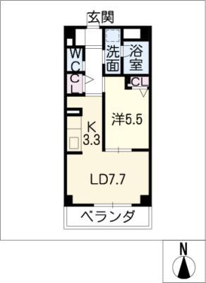 ウィンドウズ8(1LDK/3階)の間取り写真