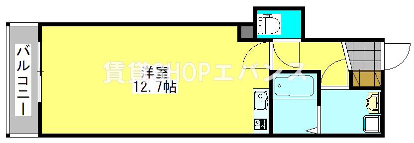 ドゥアエSHOTO(ワンルーム/3階)の間取り写真