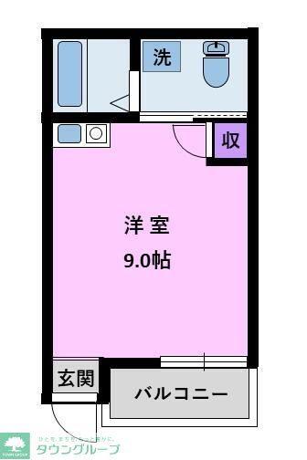 グランディール中央(ワンルーム/3階)の間取り写真